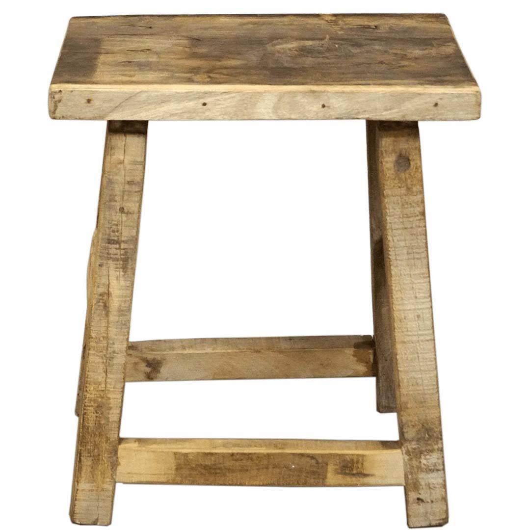 Stool in light recycled wood