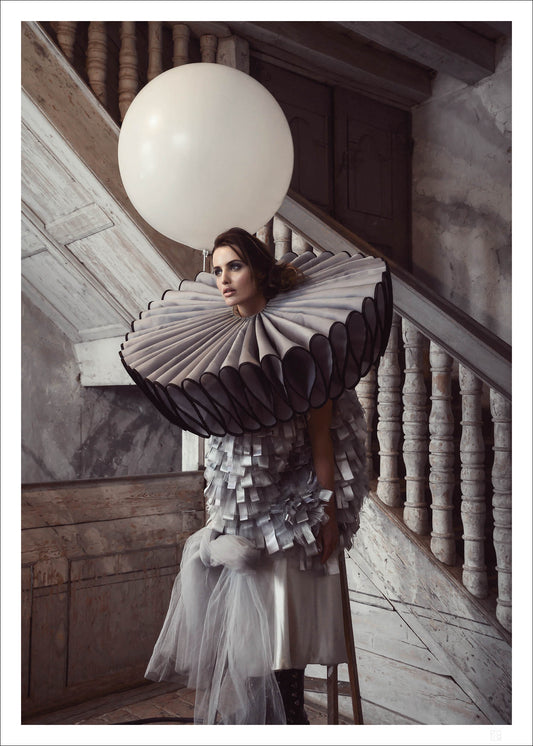 Woman on a Ladder and a Balloon