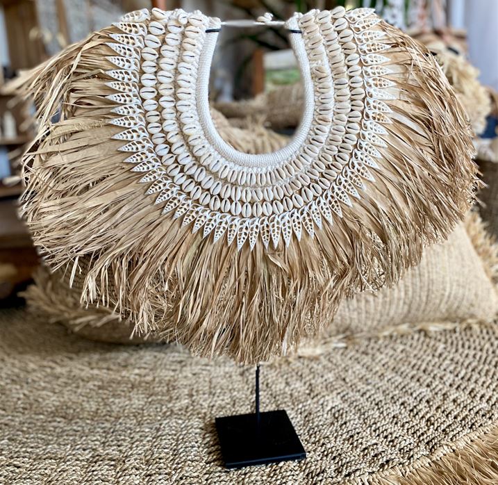 WARRIOR DECOR // Raffia and Cowrie Wall Piece