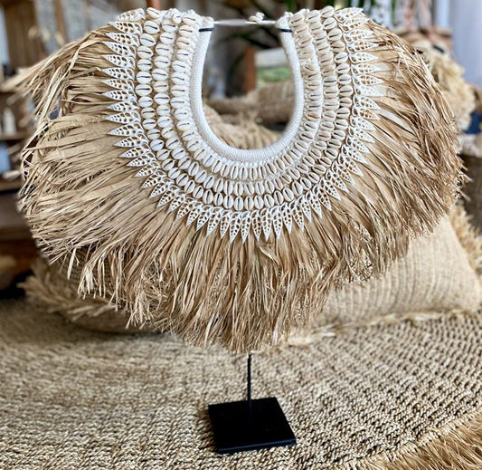 WARRIOR DECOR // Raffia and Cowrie Wall Piece