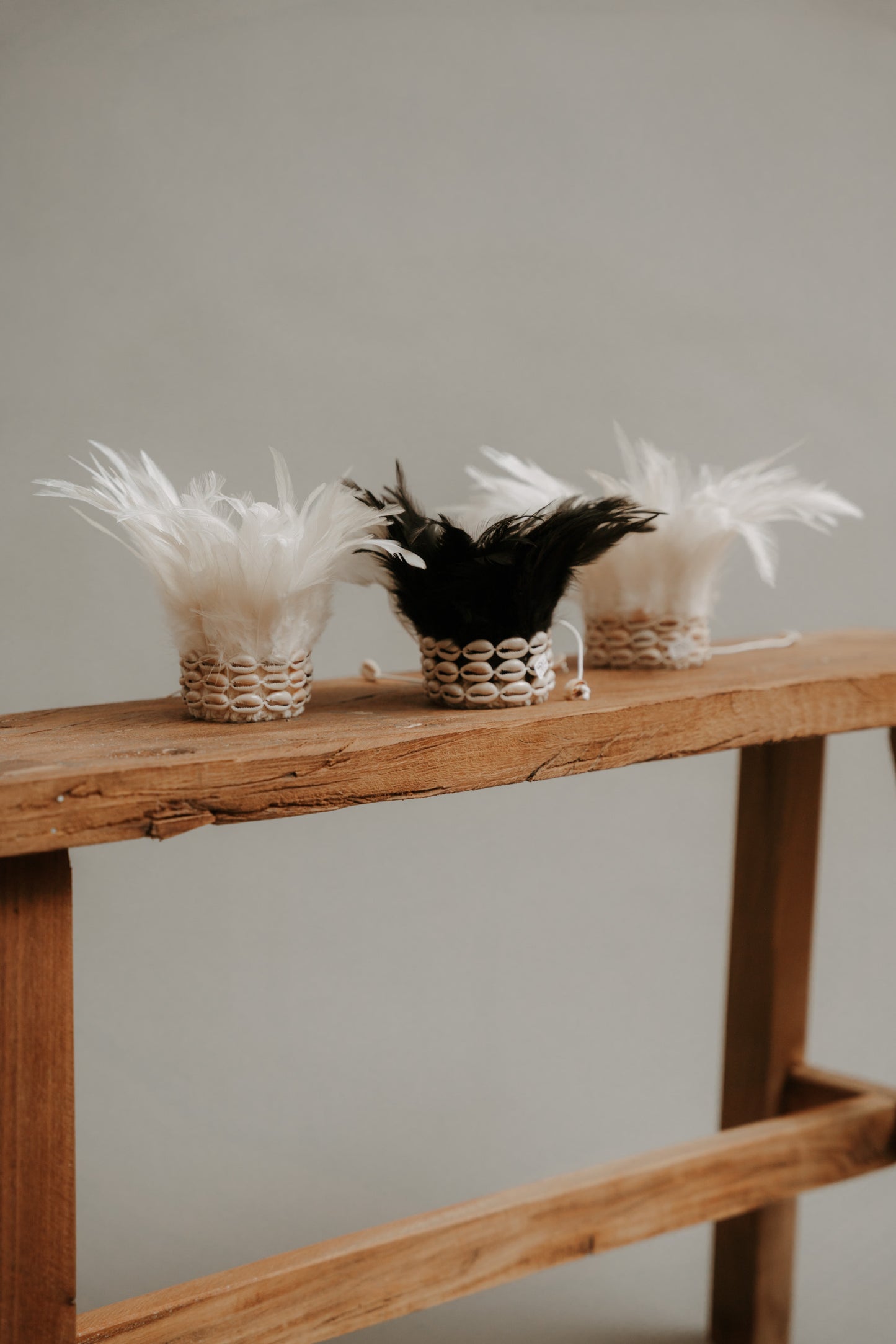 White Crocheted Shell and Feather Bracelet – Wild at Heart