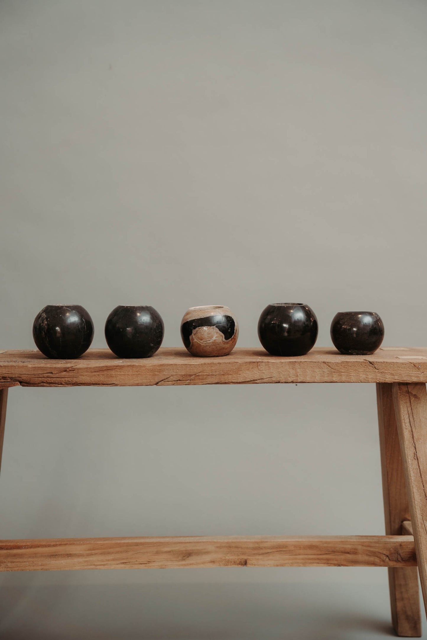 Eternal Flame — Candle Holders in Petrified Wood