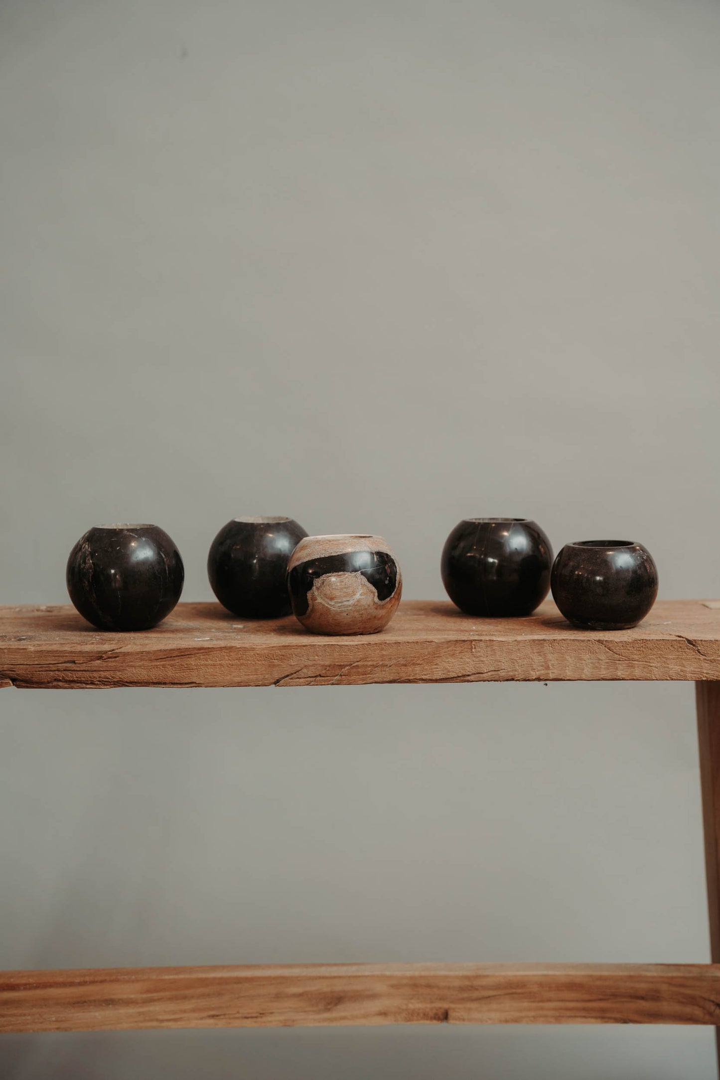 Eternal Flame — Candle Holders in Petrified Wood