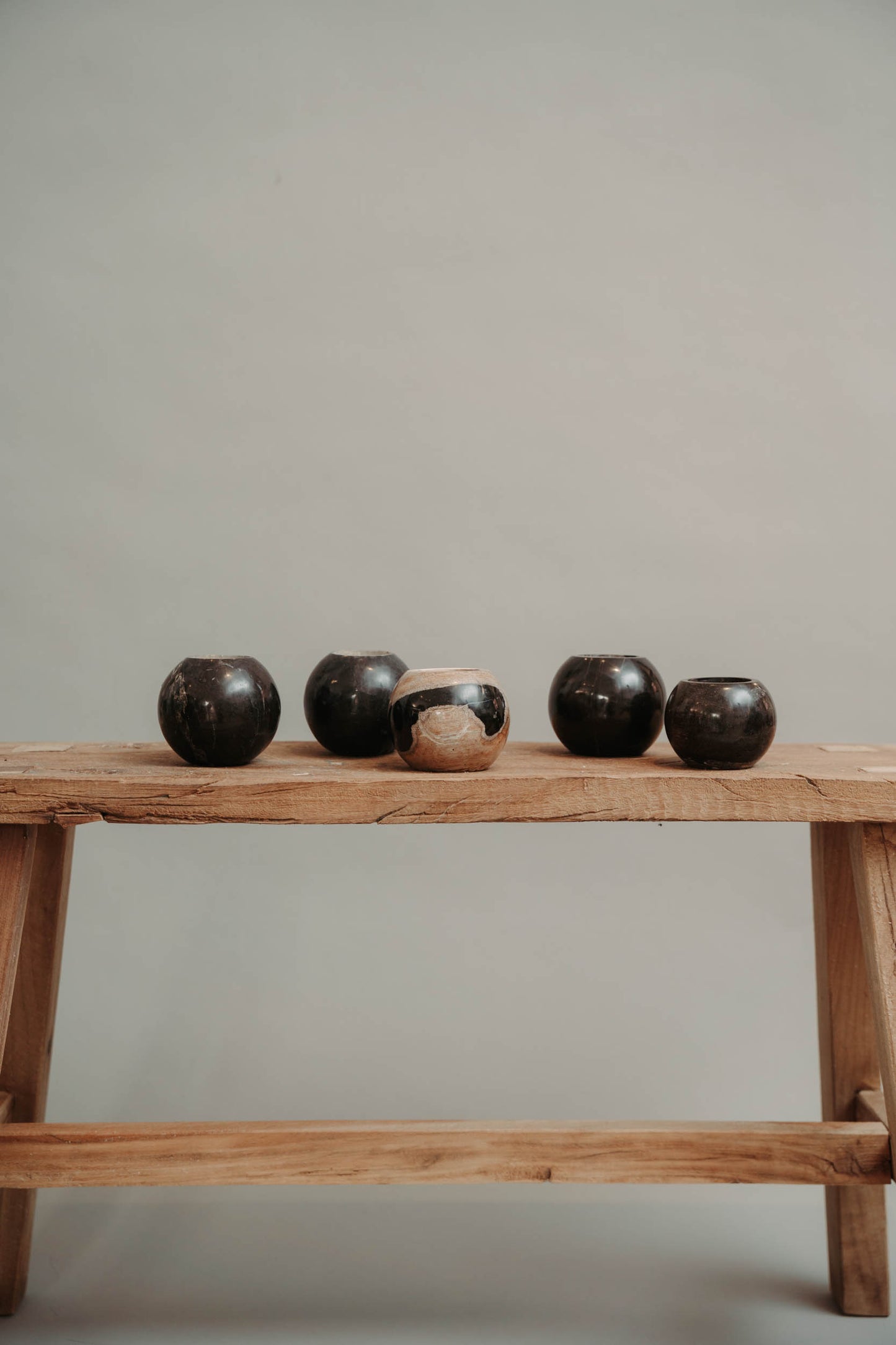 Eternal Flame — Candle Holders in Petrified Wood