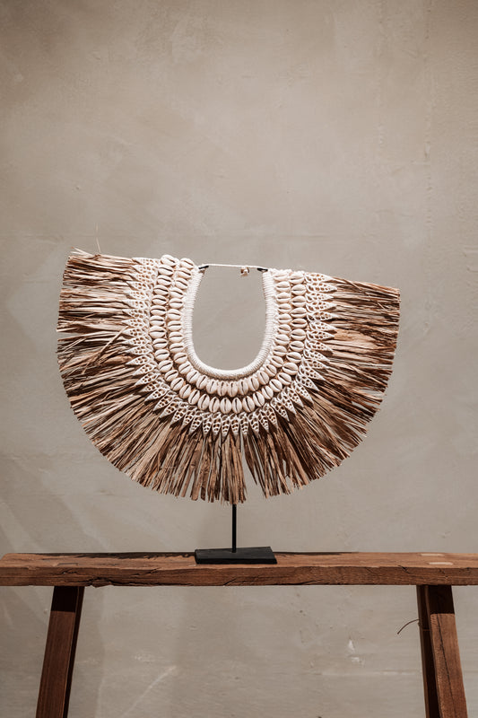 WARRIOR DECOR // Raffia and Cowrie Wall Piece