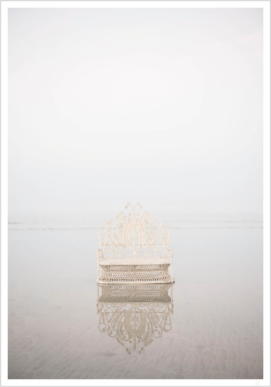 Rattan sofa in the ocean