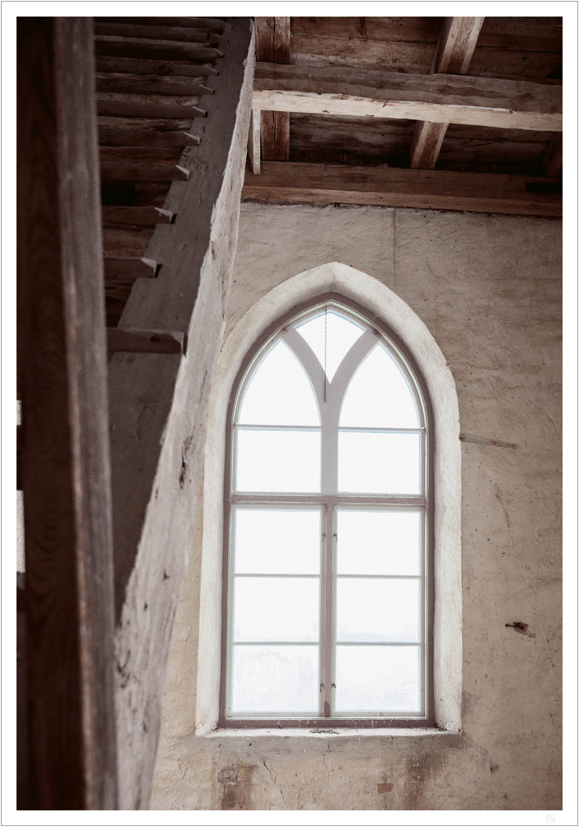 old window and stair poster