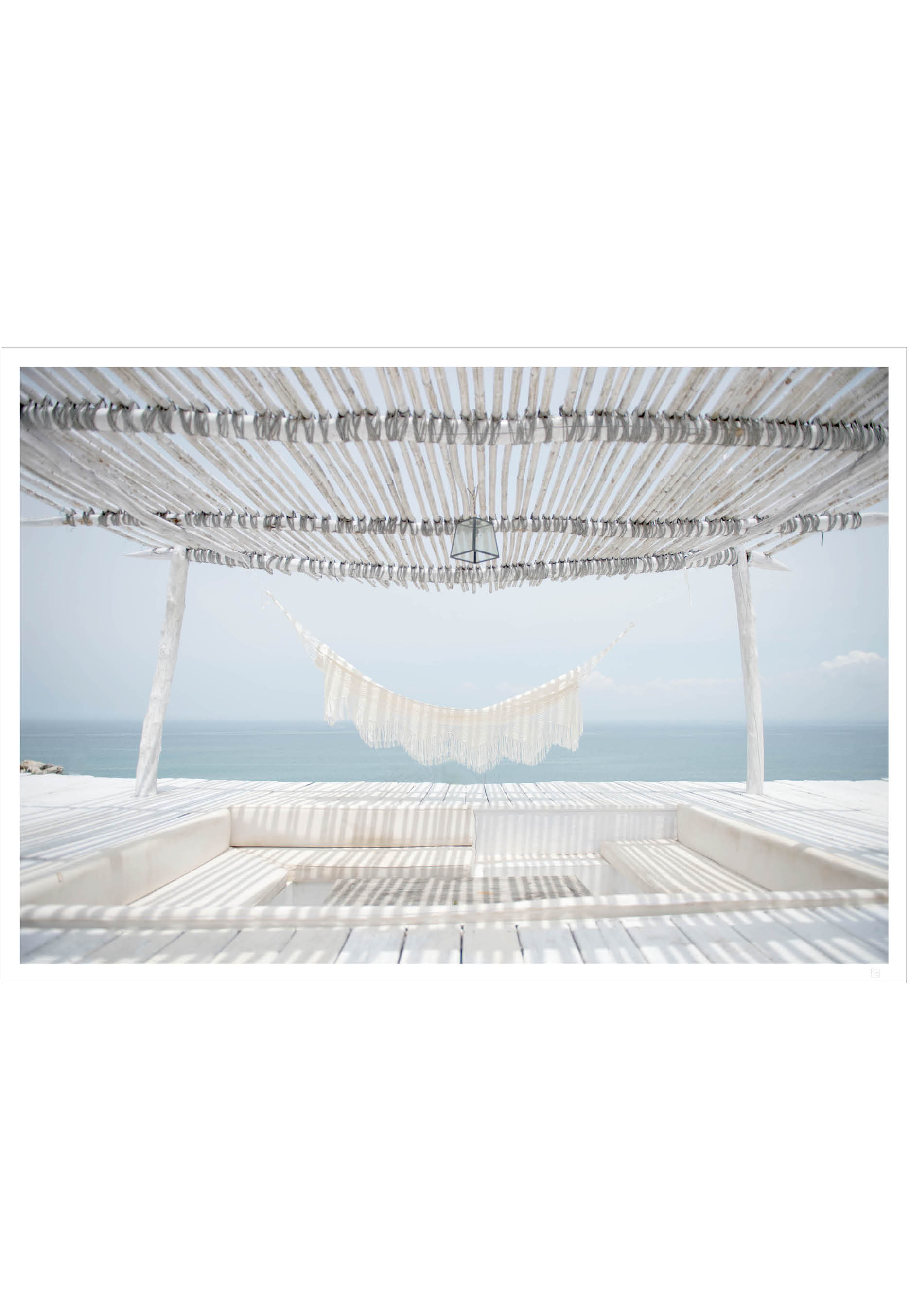 white hammock and ocean
