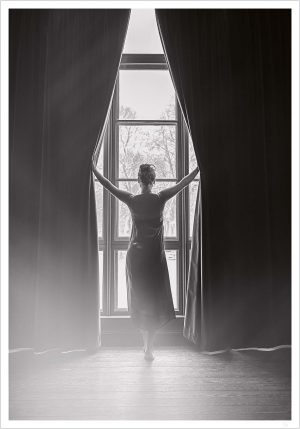 Woman in window poster